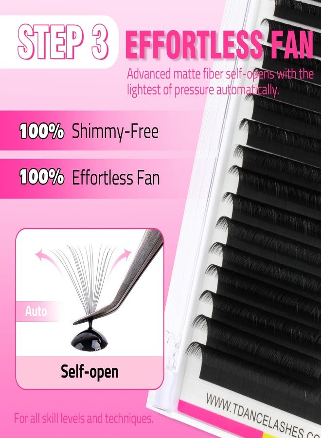 TDANCE Shimmy-Free Lash Extension Self Fanning Eyelash Extension True Matte Black Ultra Lightweight Volume Lash Extensions for Professional Salon Use(0.03-C,13-20mm) - Image 4